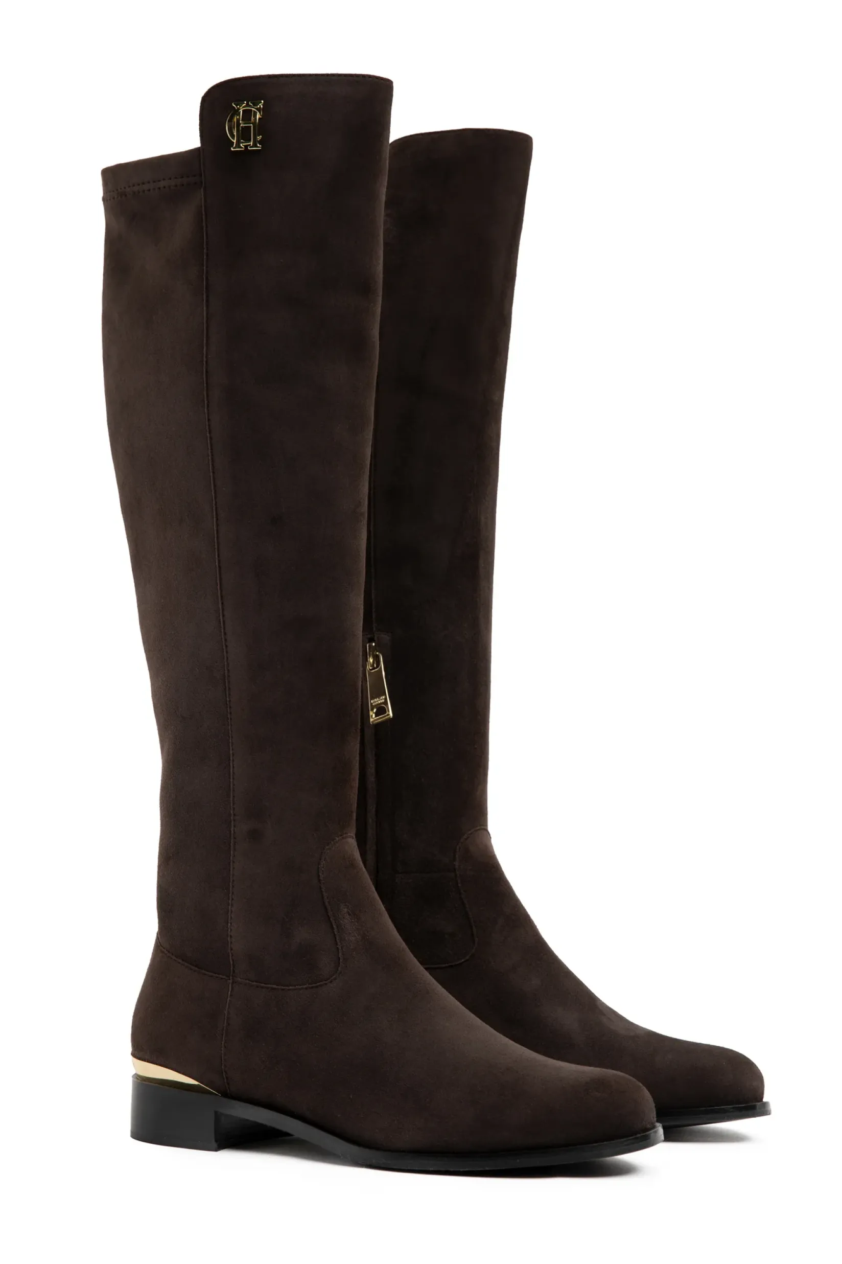 Holland Cooper Boots|Footwear-Albany Knee Boot Chocolate Suede