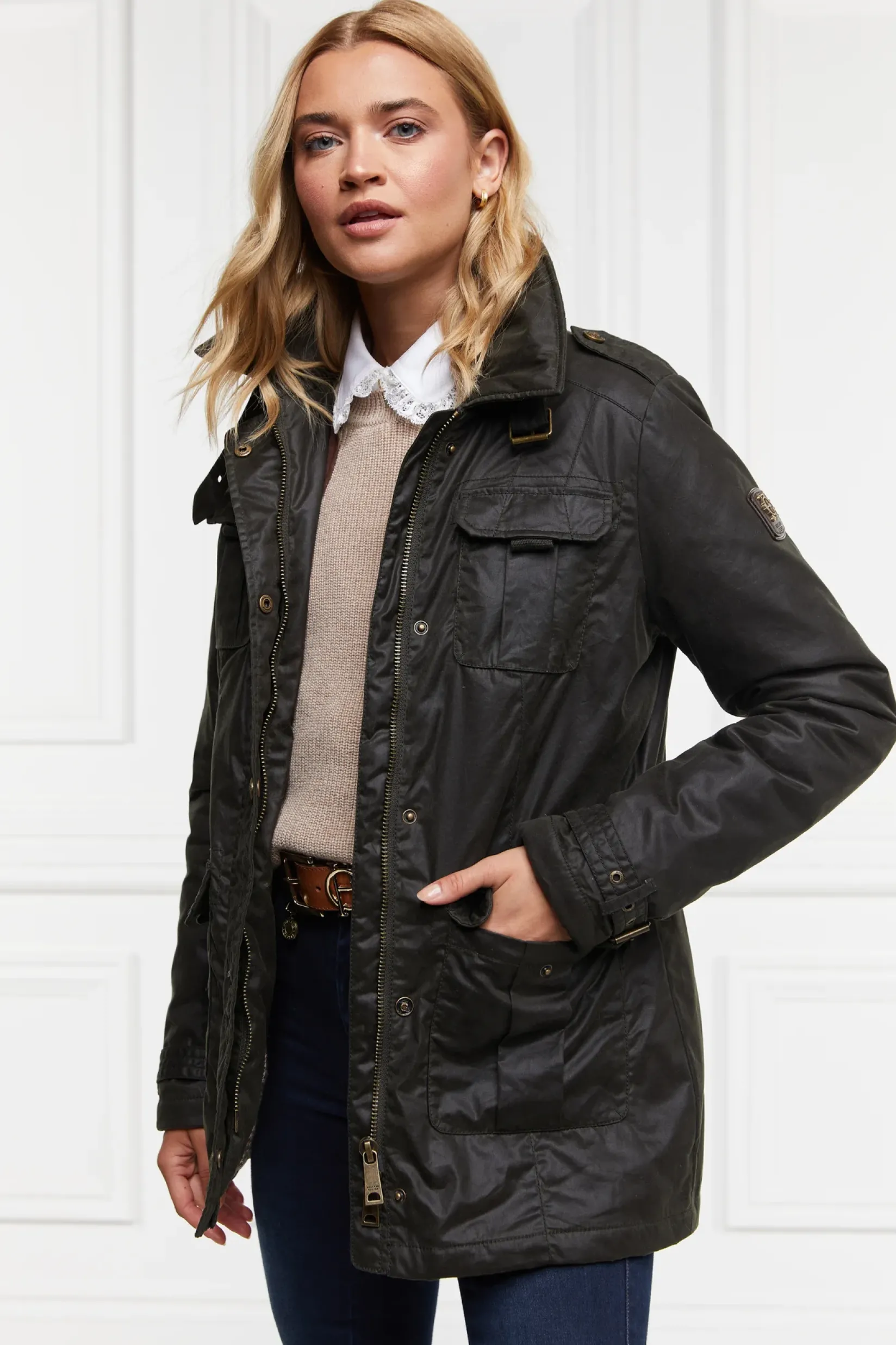 Holland Cooper Jackets|Country Collection-Alma Wax Artillery Jacket