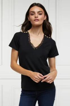 Holland Cooper Tees|Tops-Amelia Tee Black