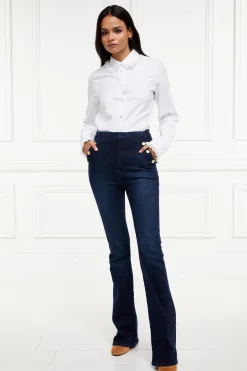 Holland Cooper Jeans|Wardrobe Staples-Amoria Flared Jean Deep Indigo