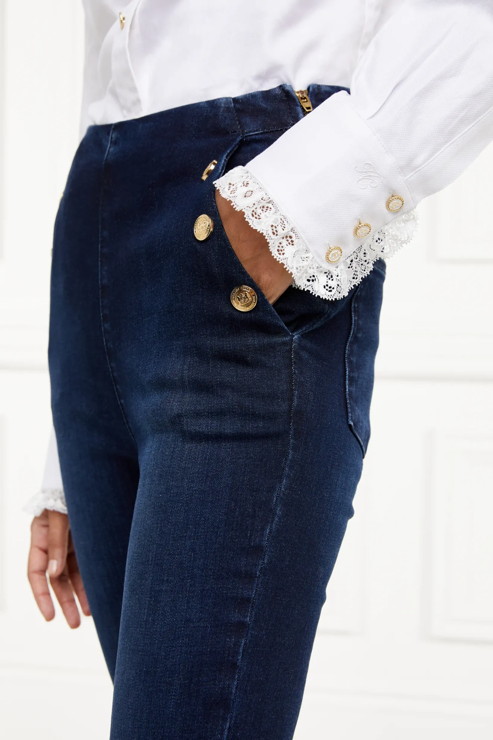 Holland Cooper Jeans|Wardrobe Staples-Amoria Flared Jean Deep Indigo
