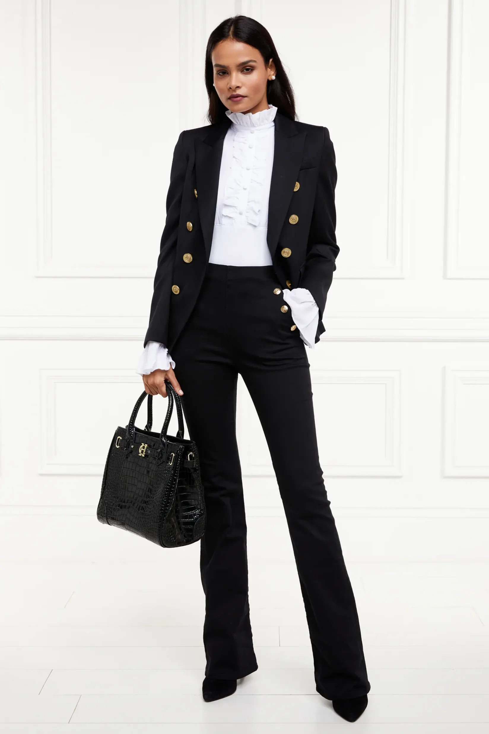 Holland Cooper Jeans|Wardrobe Staples-Amoria Flared Jean Black