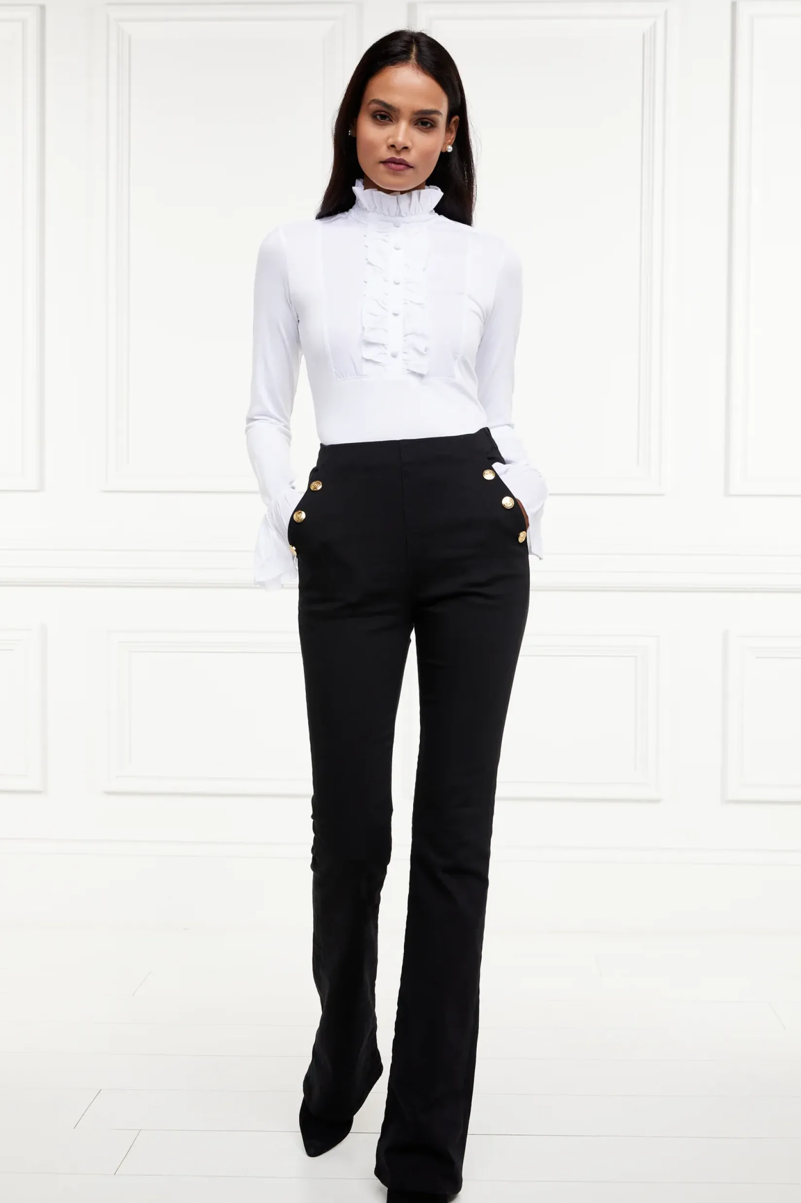 Holland Cooper Jeans|Wardrobe Staples-Amoria Flared Jean Black