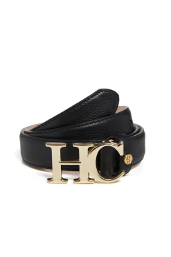 Holland Cooper Belts|Belts-Atelier Slim Logo Belt Black
