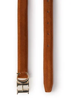 Holland Cooper Gifts For Her|Belts-Atelier Ultra Slim Belt Tan Suede