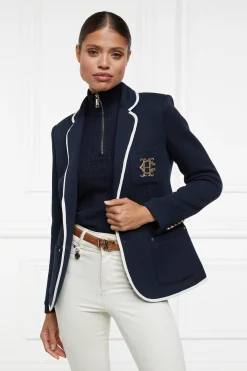 Holland Cooper Knitwear|Shop By Product-Ava Half Zip Knit Ink Navy