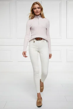 Holland Cooper Knitwear|Seasonal Inspiration-Ava Half Zip Knit Soft Pink