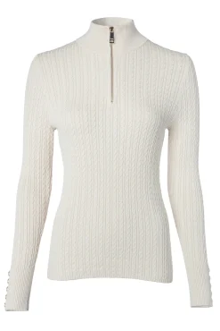 Holland Cooper Knitwear|Shop By Product-Ava Half Zip Knit Almond