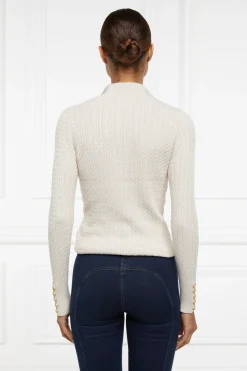 Holland Cooper Knitwear|Shop By Product-Ava Half Zip Knit Almond