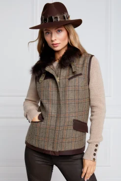 Holland Cooper Gilets|Country Collection-Aviator Gilet Bourbon Tweed