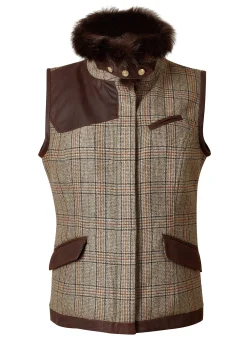 Holland Cooper Gilets|Country Collection-Aviator Gilet Bourbon Tweed
