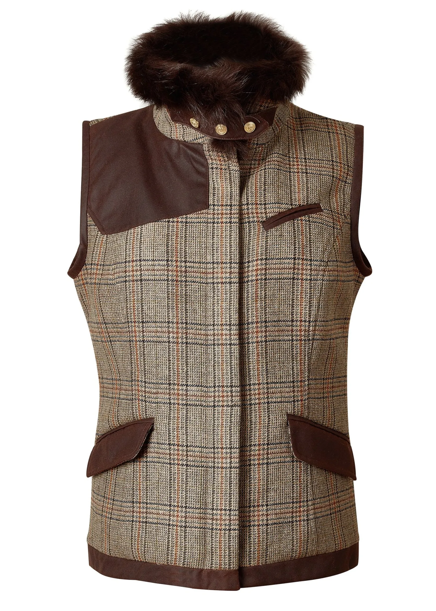 Holland Cooper Gilets|Country Collection-Aviator Gilet Bourbon Tweed
