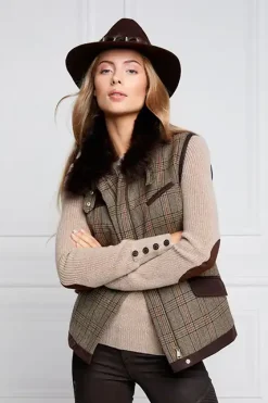 Holland Cooper Gilets|Country Collection-Aviator Gilet Bourbon Tweed
