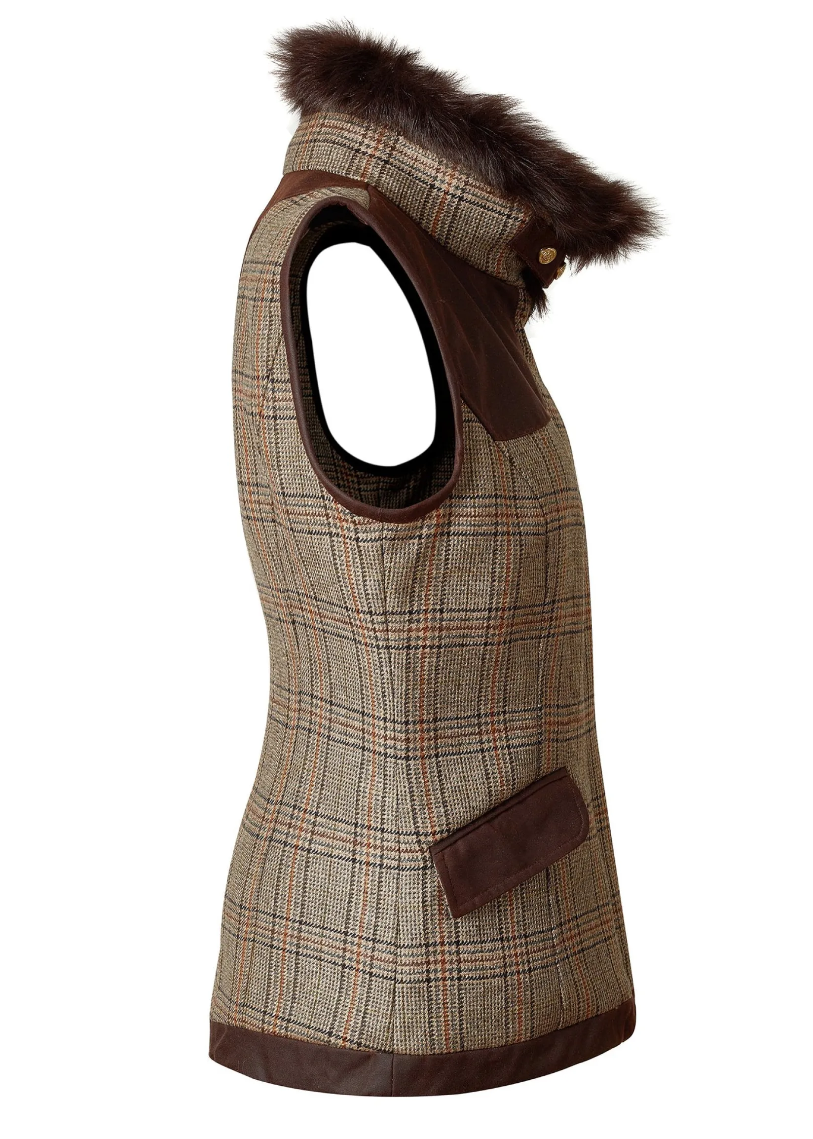 Holland Cooper Gilets|Country Collection-Aviator Gilet Bourbon Tweed