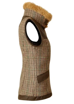 Holland Cooper Gilets-Aviator Gilet Hailes Green Tweed