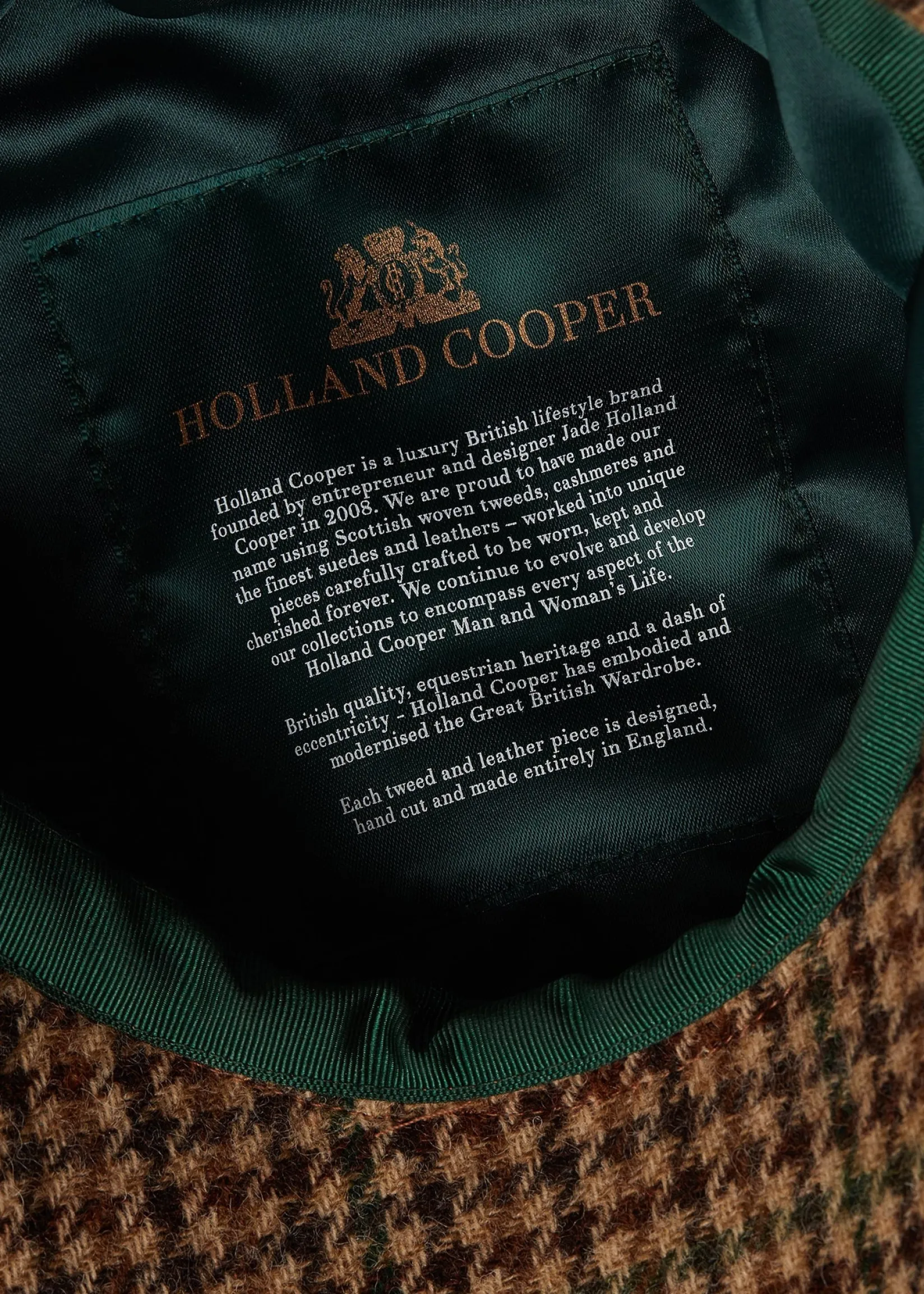 Holland Cooper Gifts For Him|Baker Boys-Baker Boy Cap Hailes Green Tweed