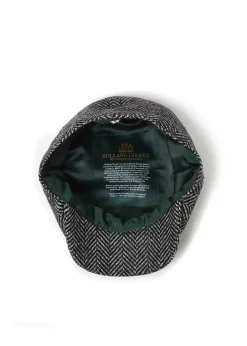 Holland Cooper Gifts For Him|Baker Boys-Baker Boy Cap Wide Tooth Black Herringbone