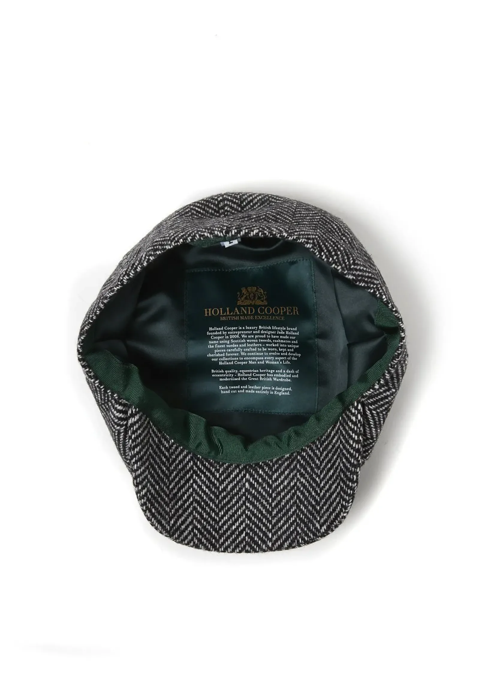 Holland Cooper Gifts For Him|Baker Boys-Baker Boy Cap Wide Tooth Black Herringbone