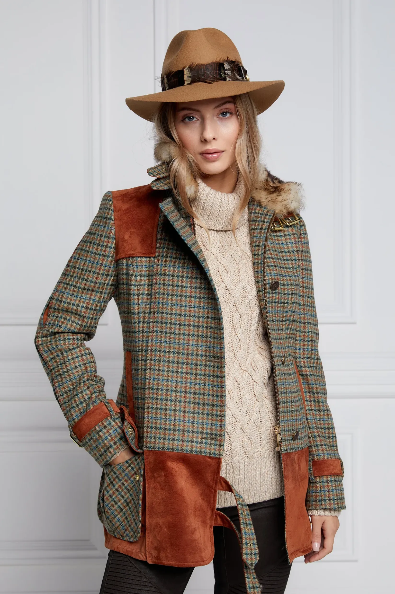 Holland Cooper Jackets|Country Collection-Balmoral Field Jacket Bredon Tweed