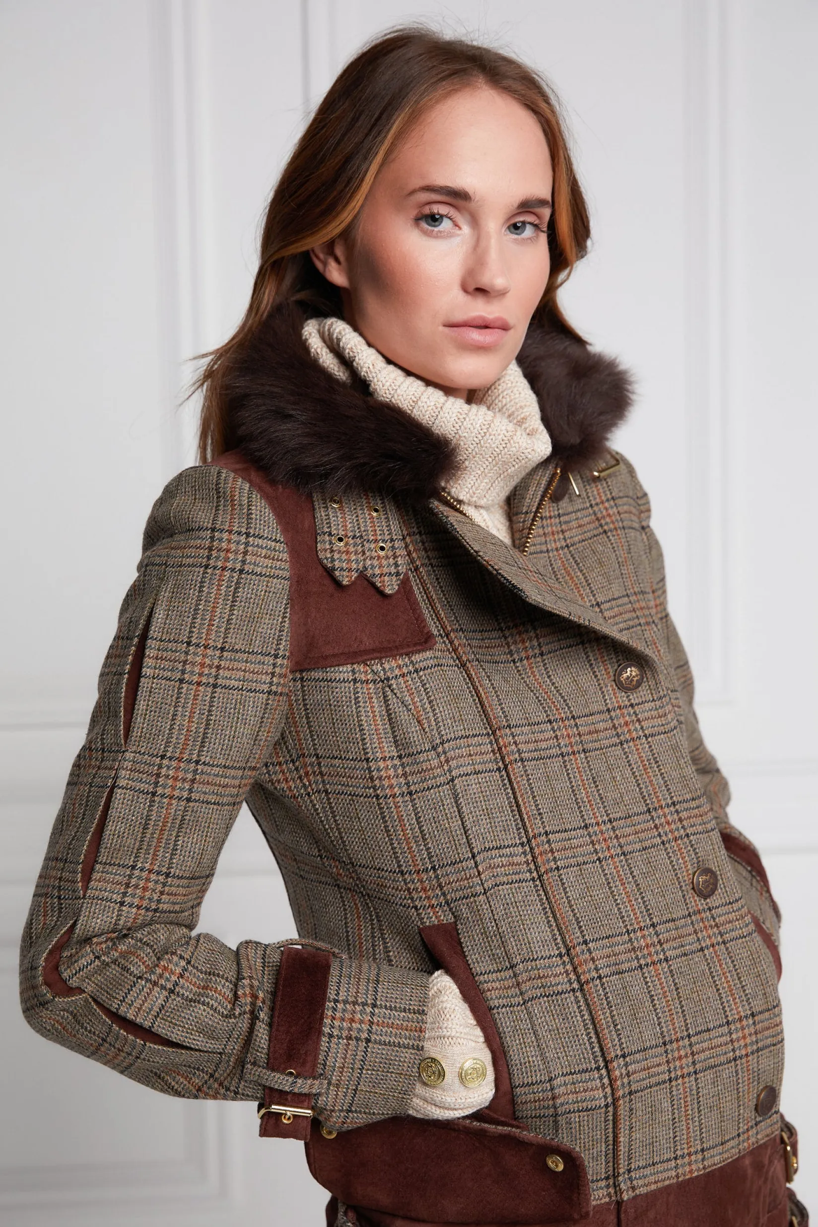 Holland Cooper Jackets-Balmoral Field Jacket Bourbon Tweed
