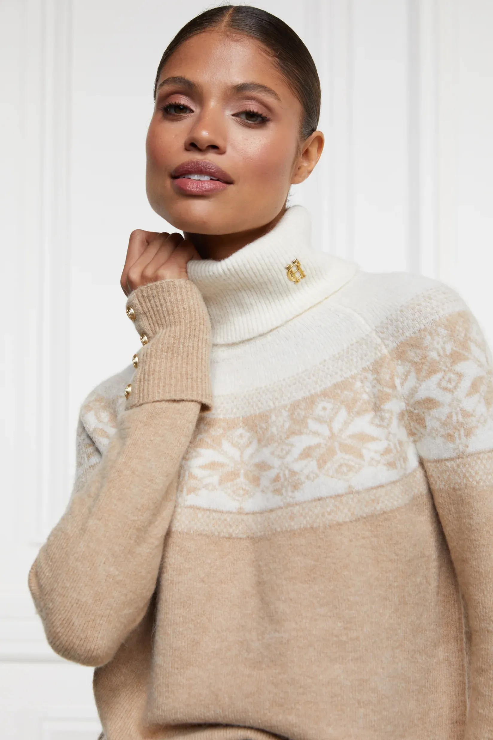 Holland Cooper Gifts For Her|Knitwear-Beatrice Knit Camel