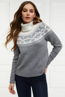 Holland Cooper Gifts For Her|Knitwear-Beatrice Knit Dark Grey Marl