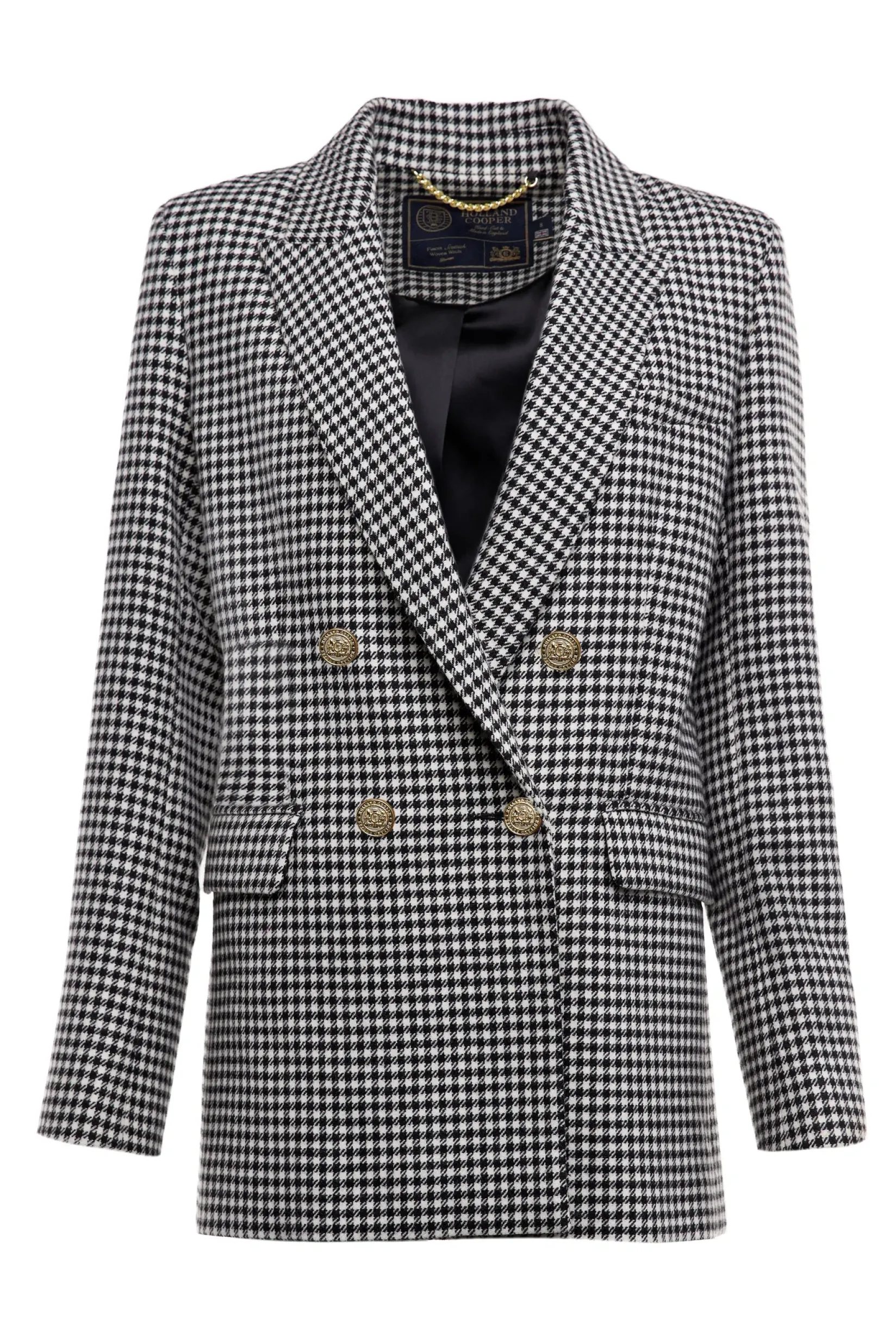 Holland Cooper Gifts For Her|Blazers-Belgravia Blazer Black & White Puppy Tooth