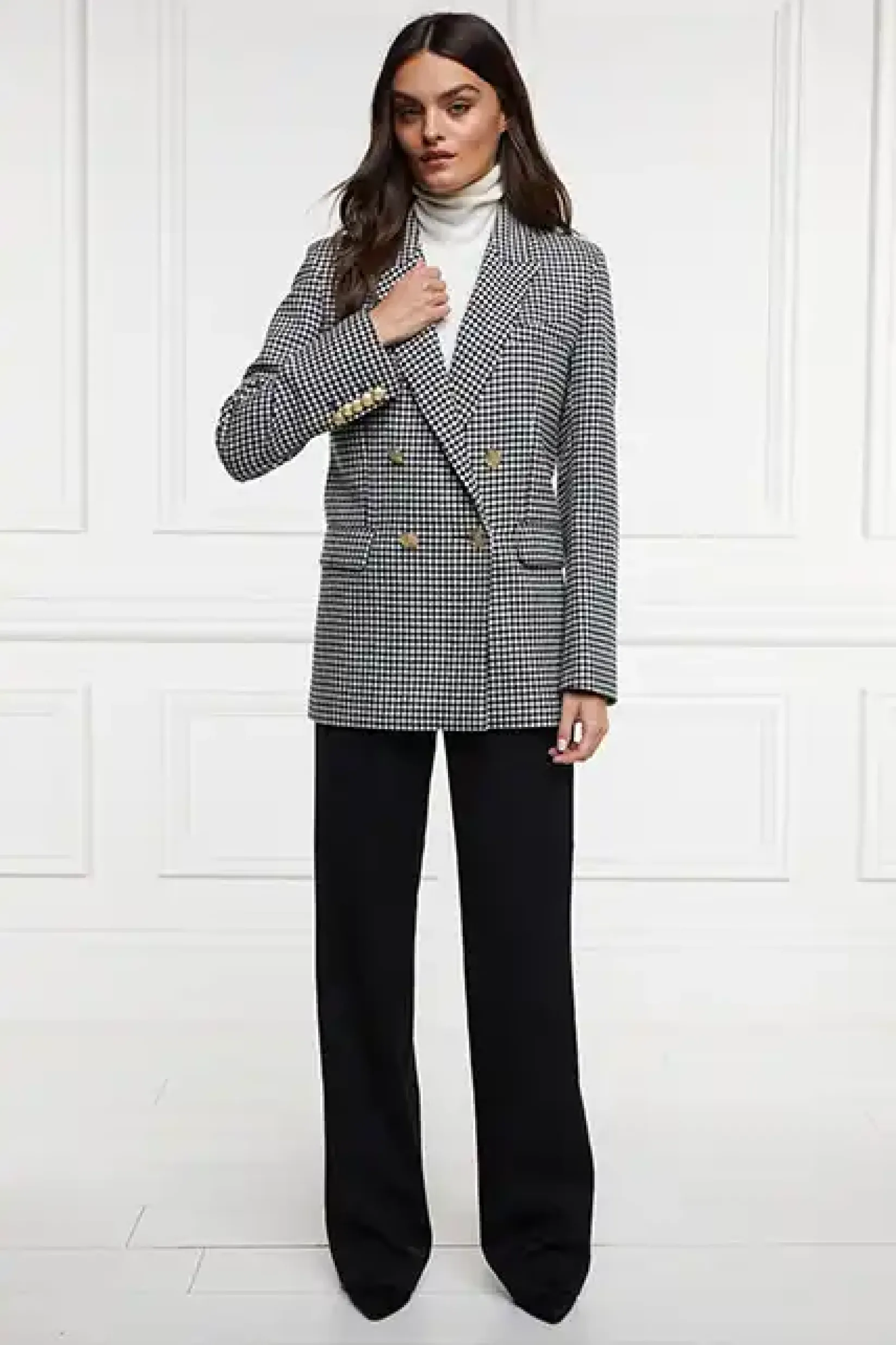 Holland Cooper Gifts For Her|Blazers-Belgravia Blazer Black & White Puppy Tooth
