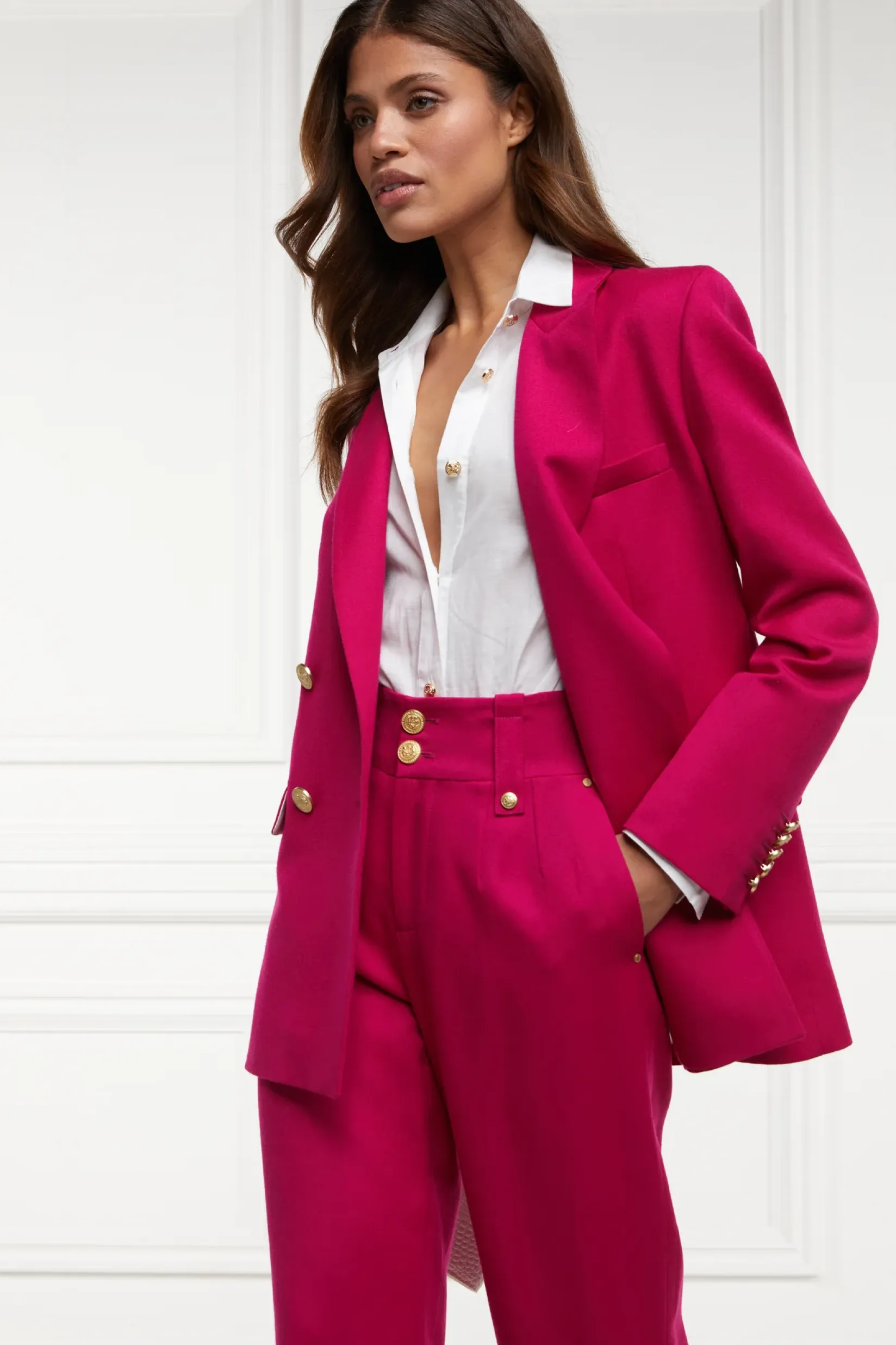 Holland Cooper Gifts For Her|Blazers-Belgravia Blazer Hot Pink Barathea