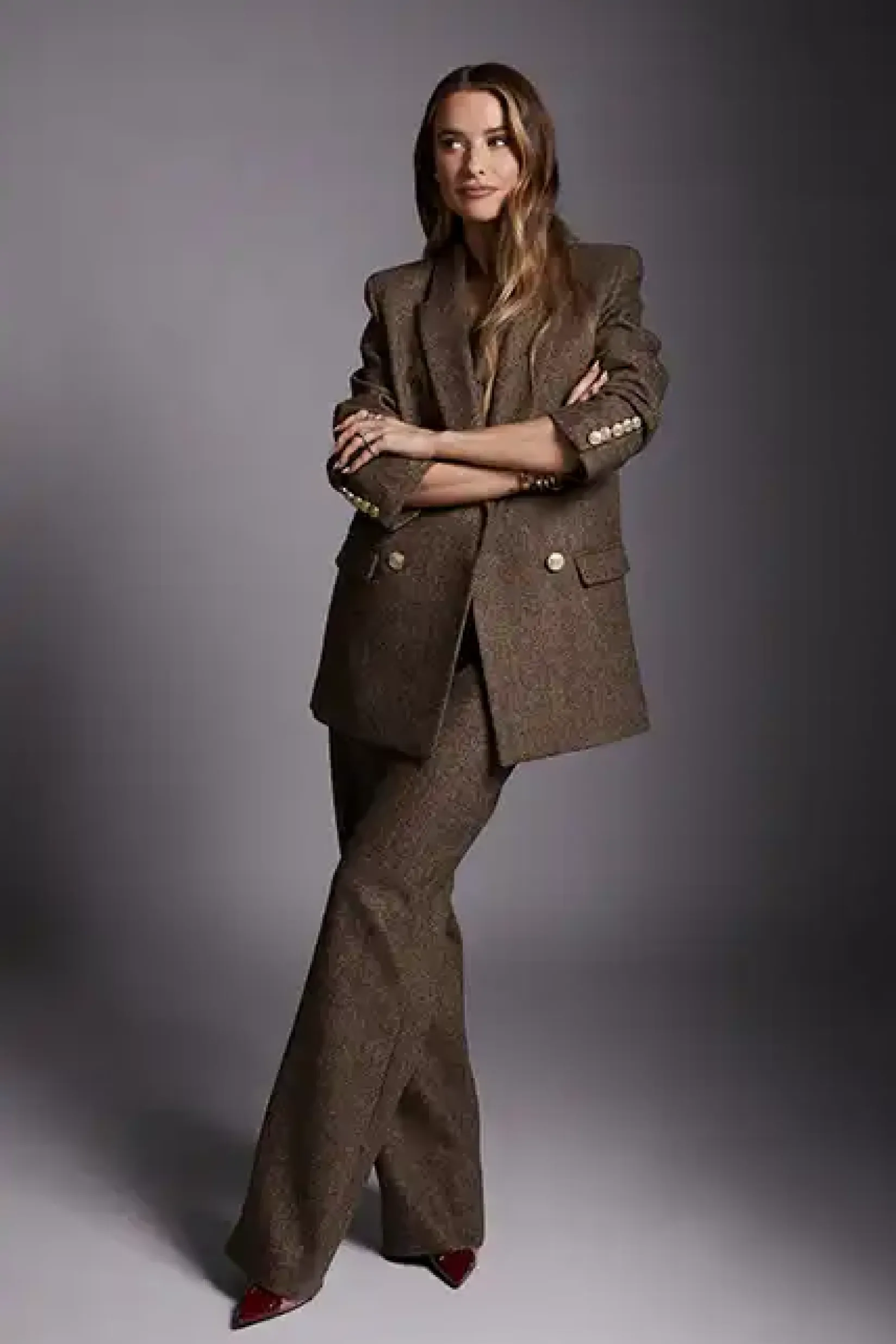 Holland Cooper Blazers|Jackets-Belgravia Blazer Large Scale Brown Herringbone
