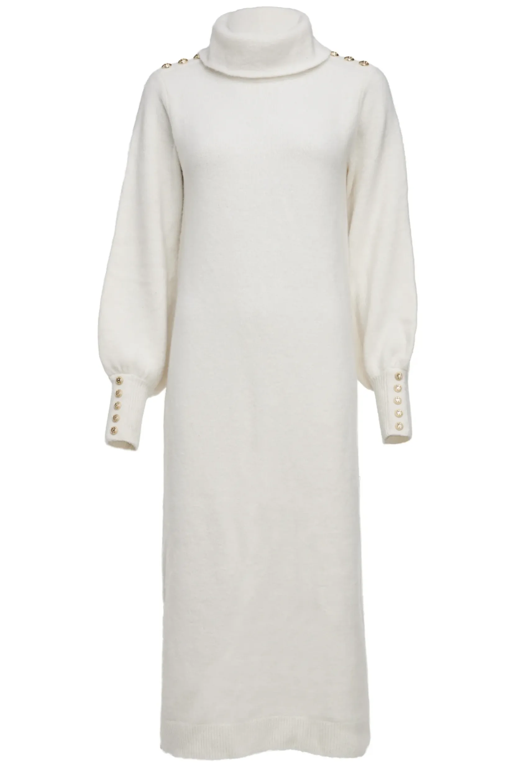 Holland Cooper Gifts For Her|Dresses-Berkeley Roll Neck Dress Natural