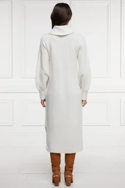 Holland Cooper Gifts For Her|Dresses-Berkeley Roll Neck Dress Natural
