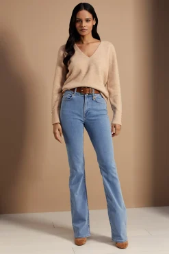 Holland Cooper Knitwear-Berkeley V-Neck Knit Camel
