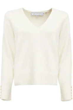 Holland Cooper Knitwear-Berkeley V-Neck Knit Natural
