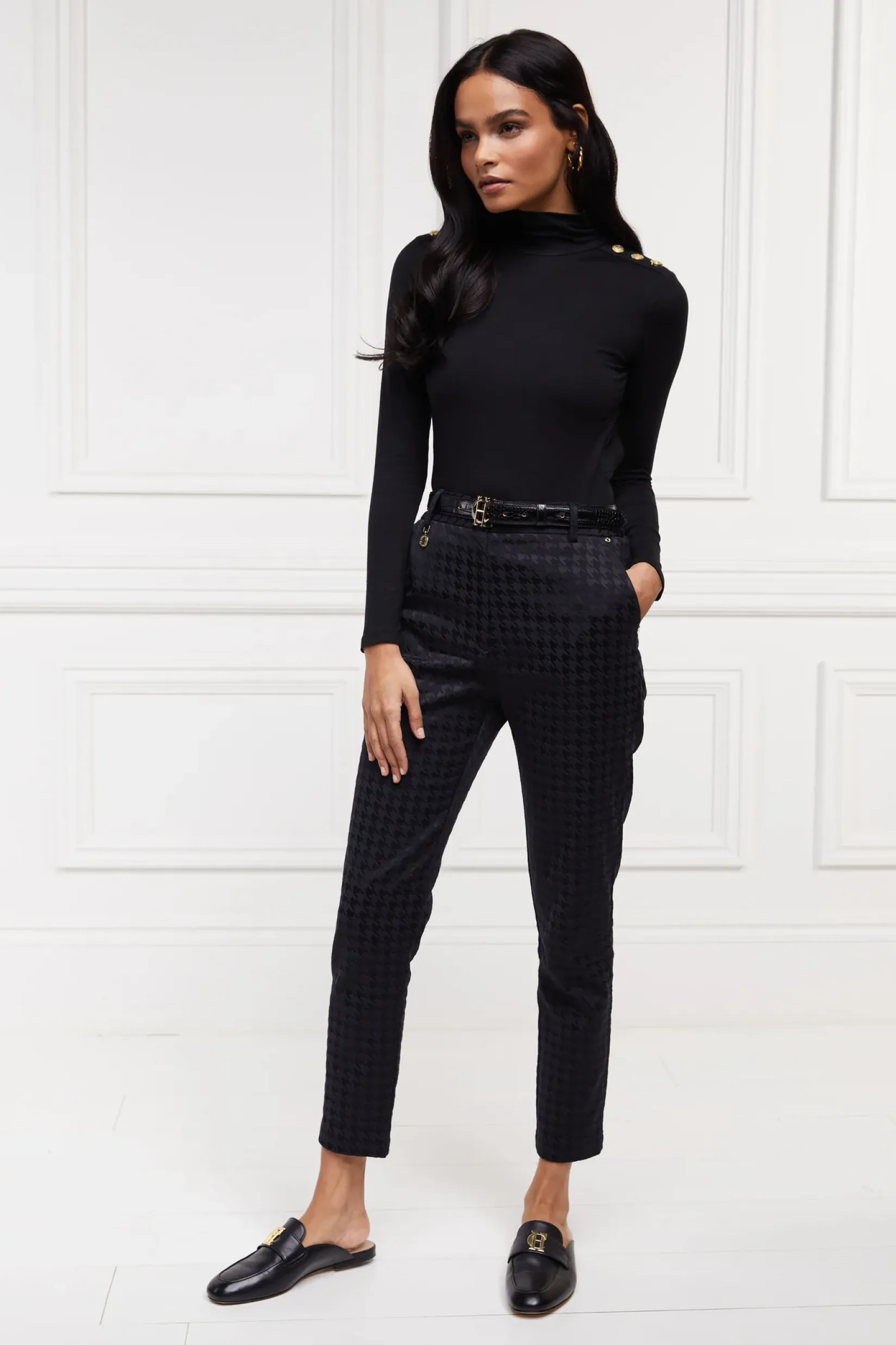 Holland Cooper Trousers|Workwear Wardrobe-Bexley Tailored Trouser Houndstooth Jacquard
