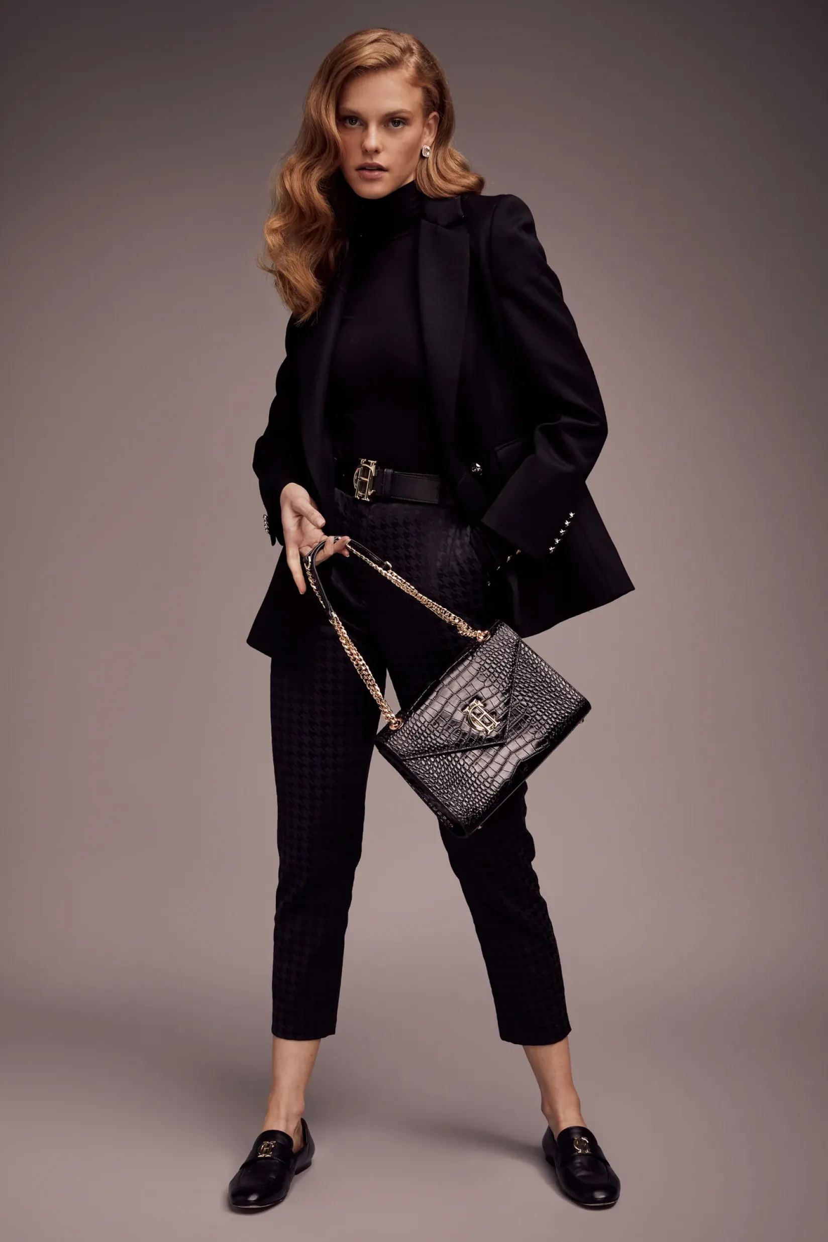 Holland Cooper Trousers|Workwear Wardrobe-Bexley Tailored Trouser Houndstooth Jacquard