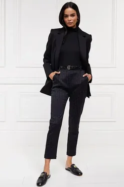 Holland Cooper Trousers|Workwear Wardrobe-Bexley Tailored Trouser Houndstooth Jacquard