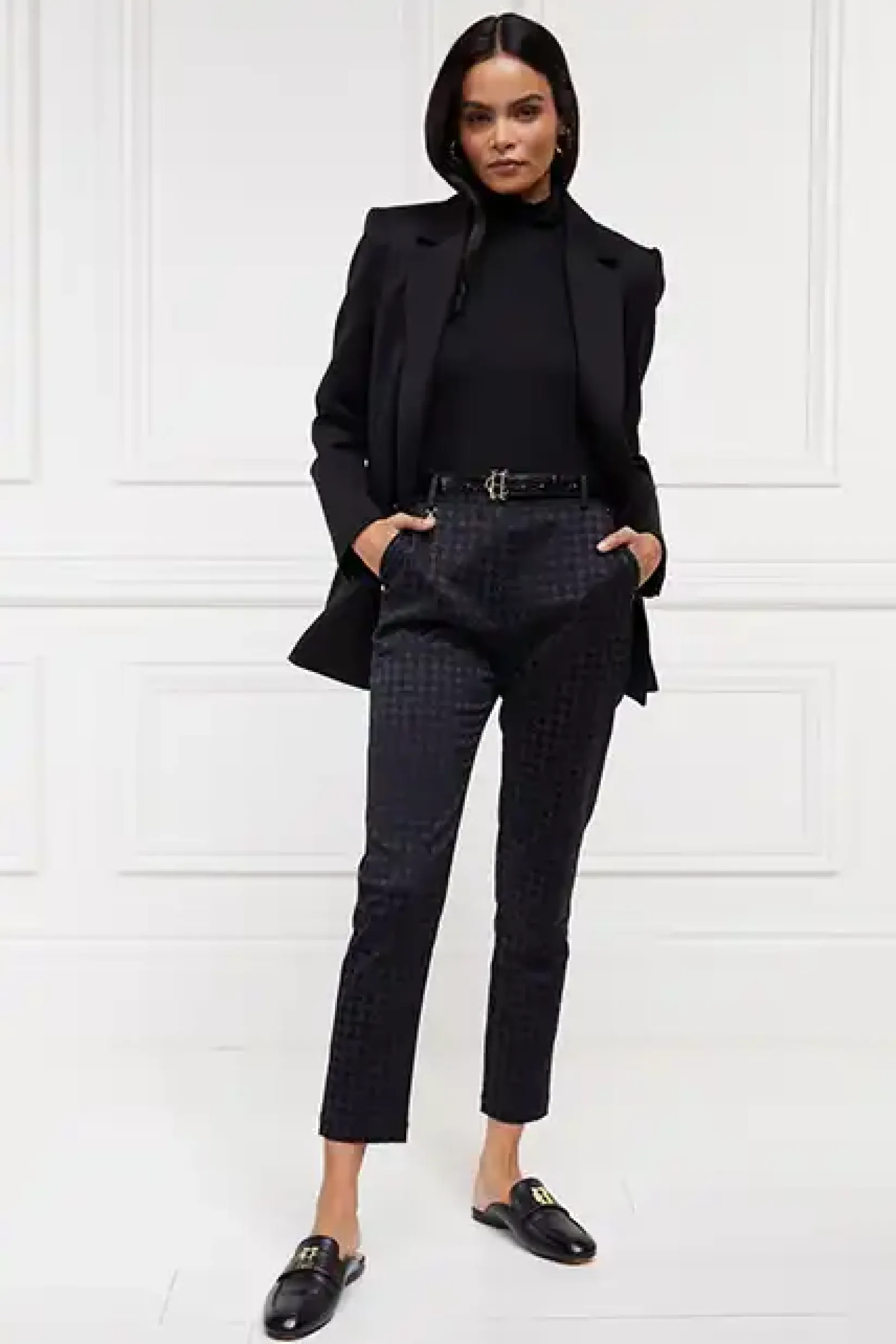 Holland Cooper Trousers|Workwear Wardrobe-Bexley Tailored Trouser Houndstooth Jacquard