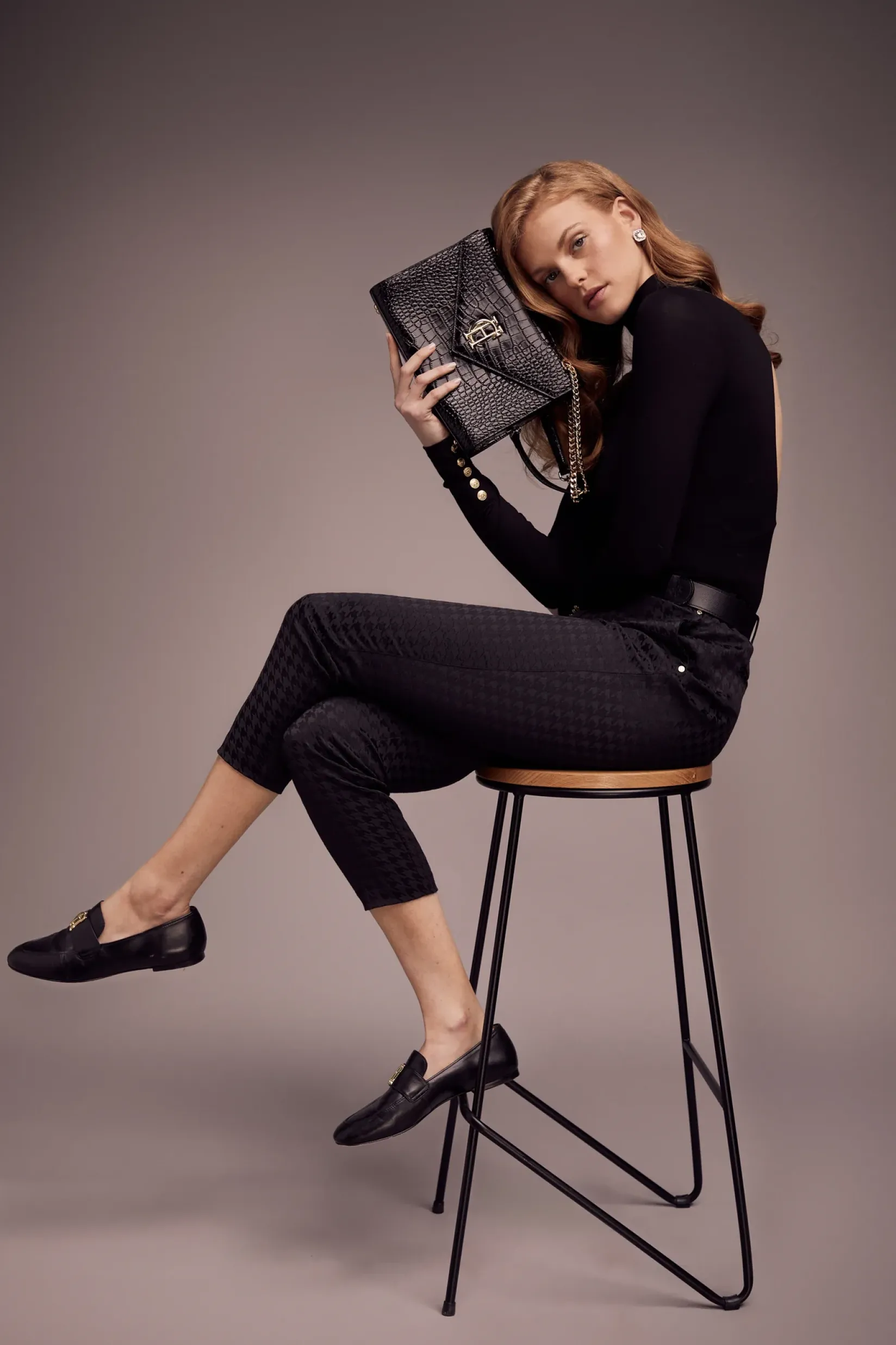 Holland Cooper Trousers|Workwear Wardrobe-Bexley Tailored Trouser Houndstooth Jacquard