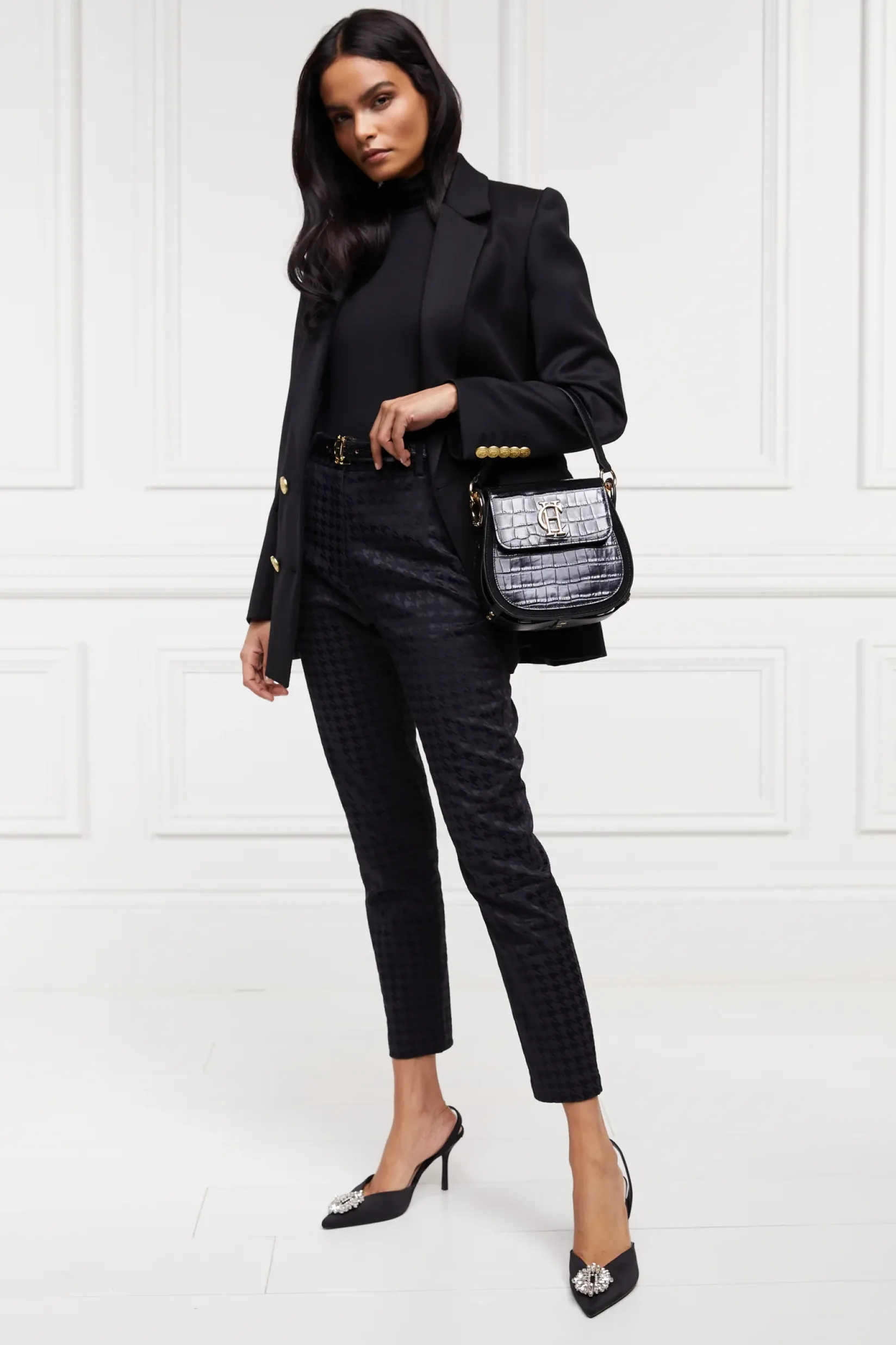 Holland Cooper Trousers|Workwear Wardrobe-Bexley Tailored Trouser Houndstooth Jacquard