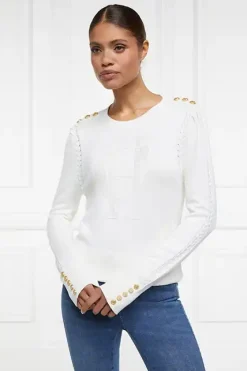 Holland Cooper Knitwear|Wardrobe Staples-Bibury Crew Neck Knit Natural