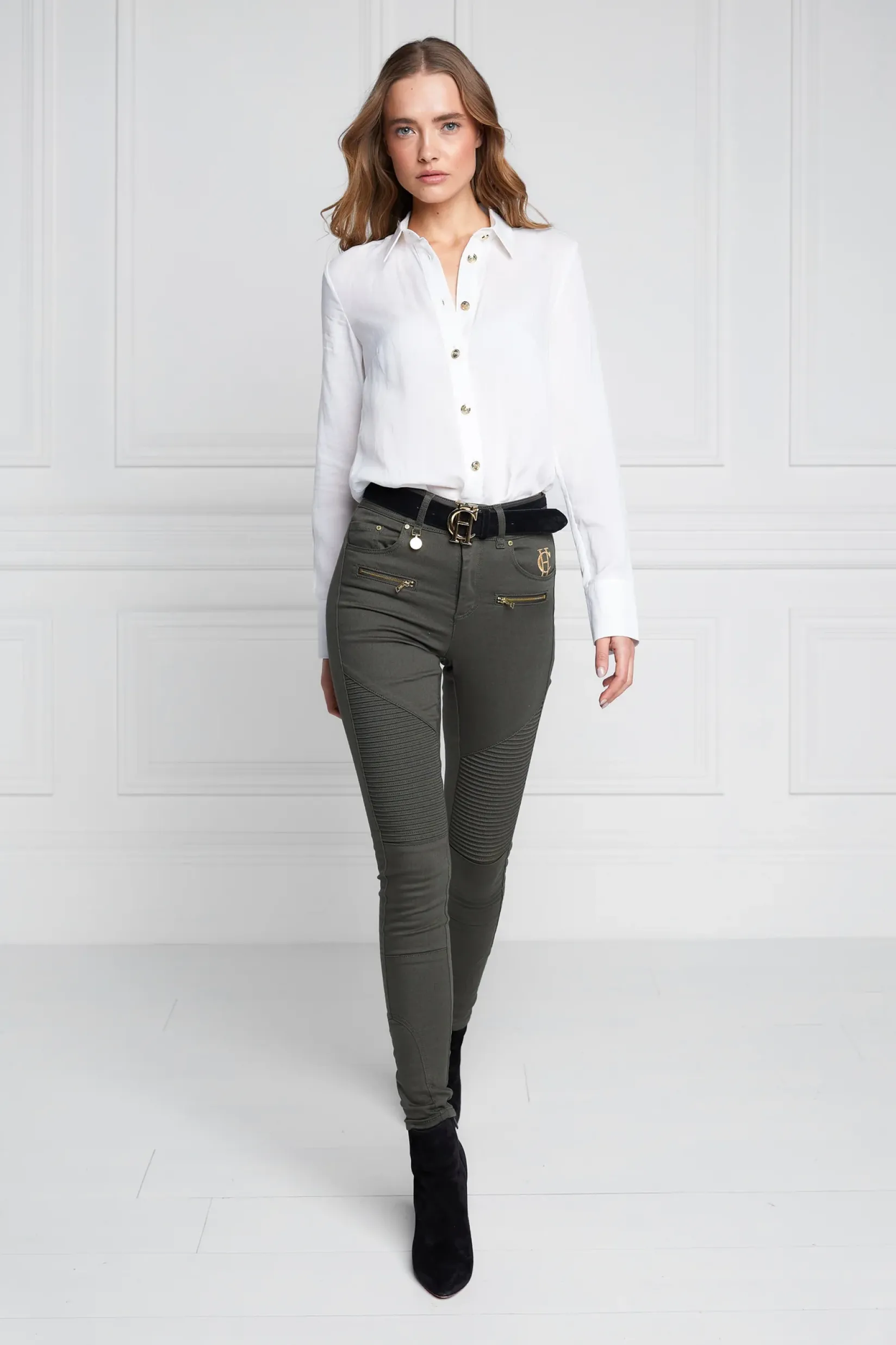 Holland Cooper Jeans-Biker Jean Hunter Green