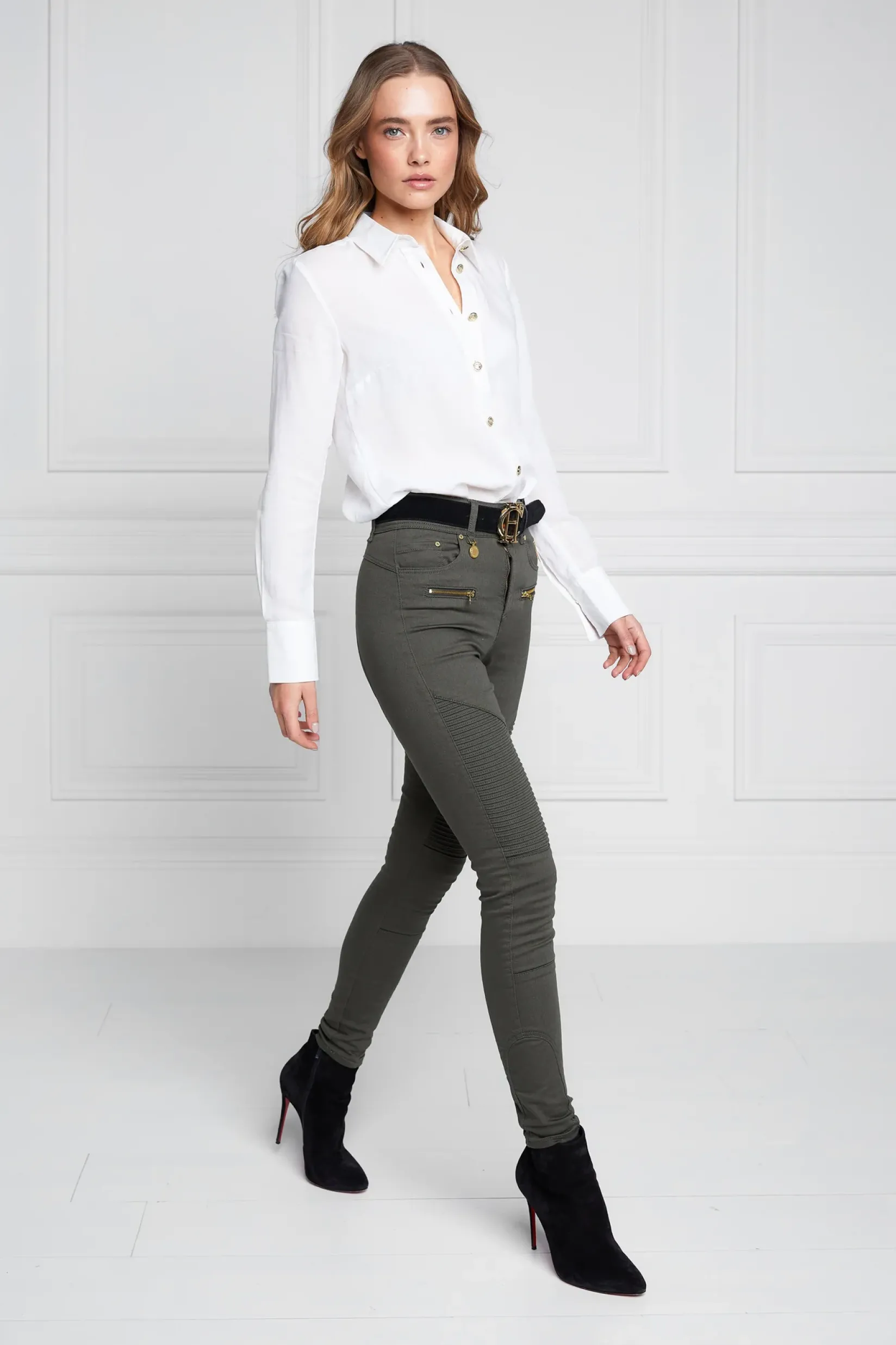 Holland Cooper Jeans-Biker Jean Hunter Green