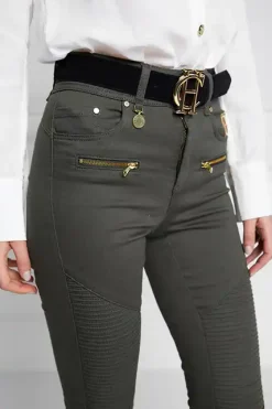 Holland Cooper Jeans-Biker Jean Hunter Green