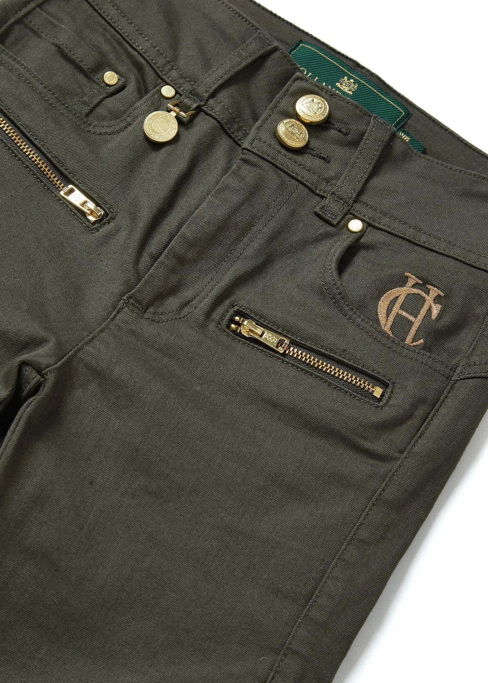Holland Cooper Jeans-Biker Jean Hunter Green