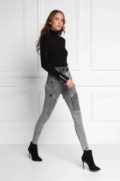Holland Cooper Jeans-Biker Jean Ash Grey