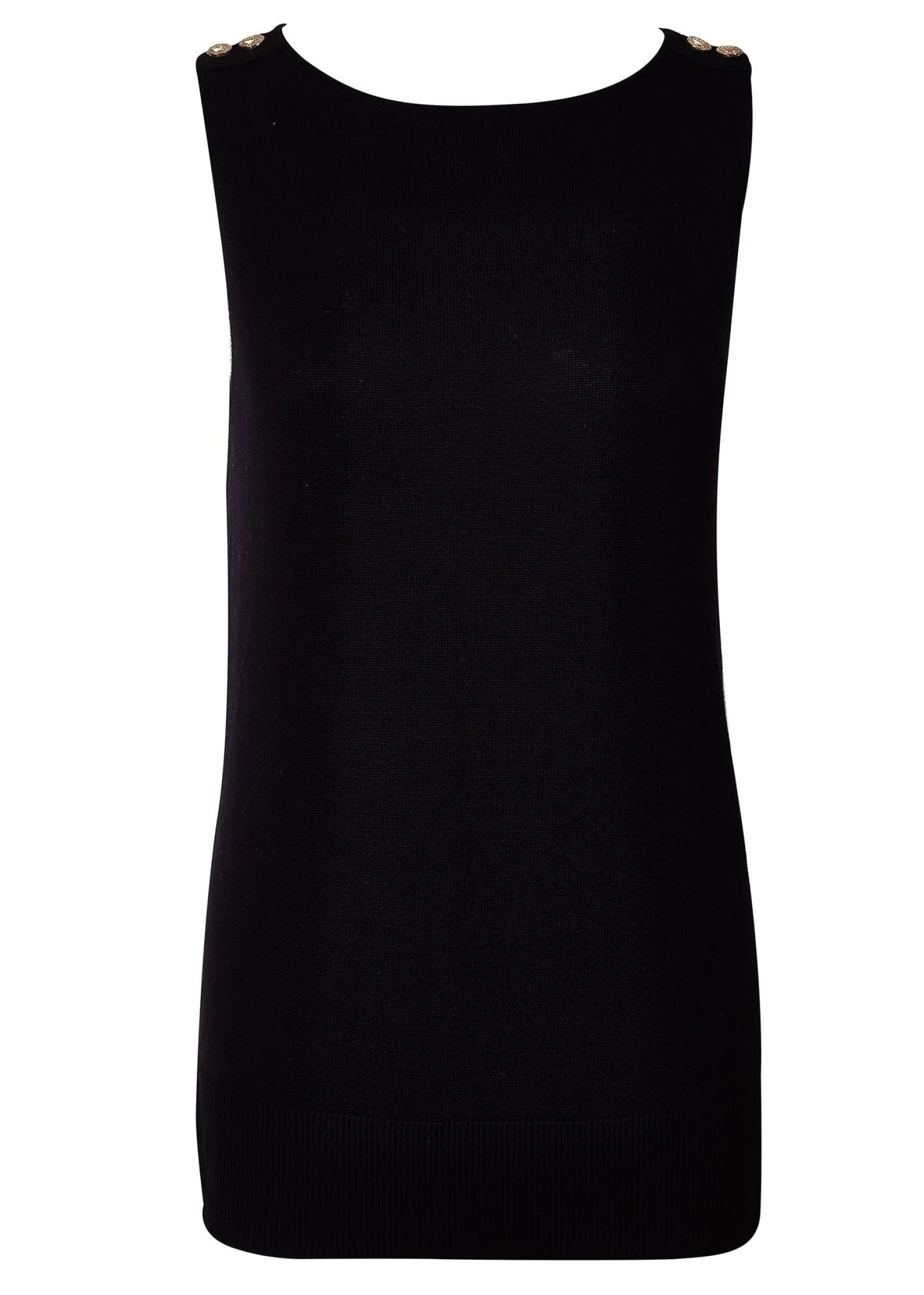 Holland Cooper Tops-Boat Neck Vest Black