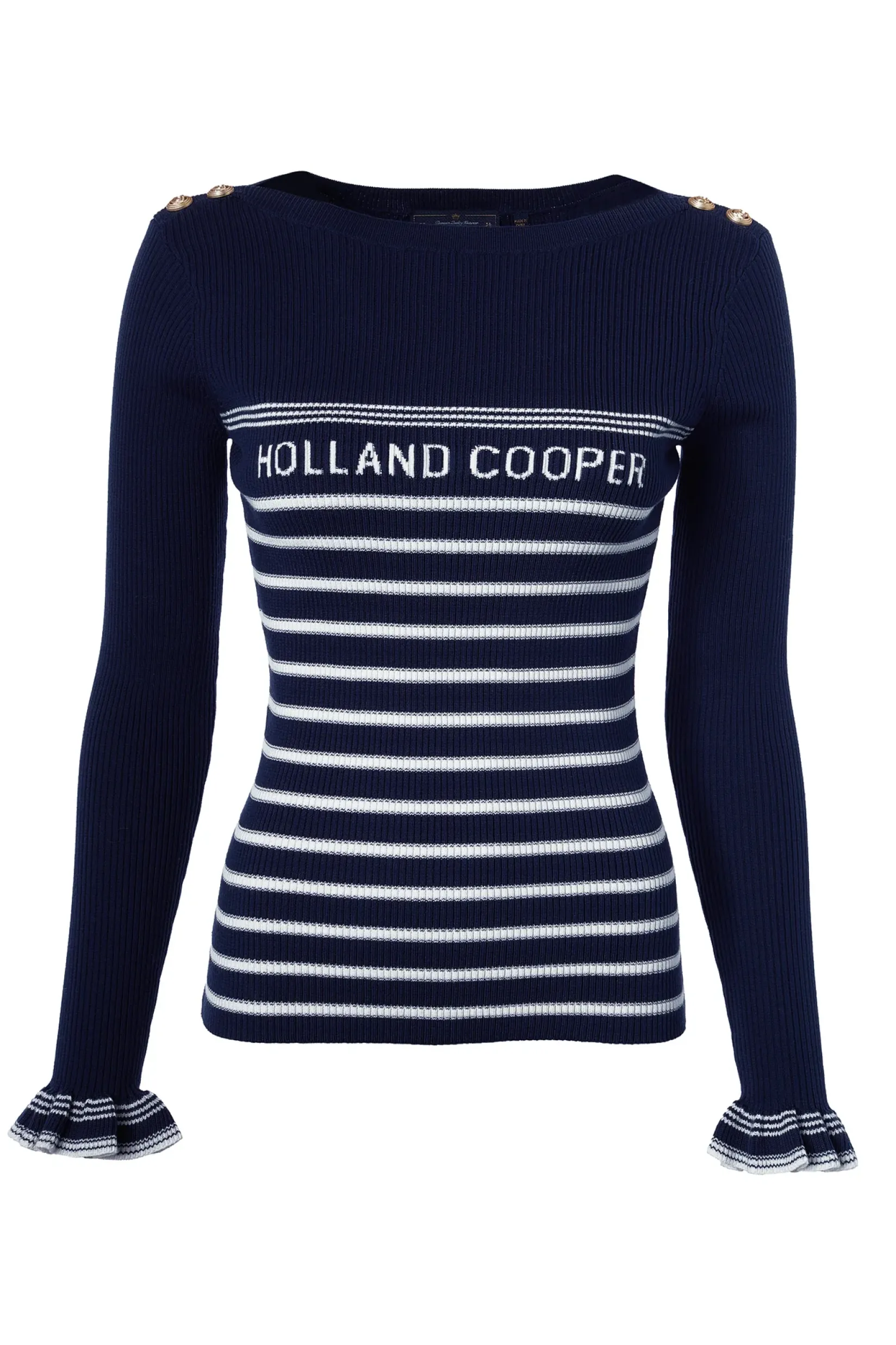 Holland Cooper Knitwear|Shop By Product-Bretton Boat Neck Knit Ink Navy