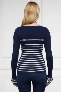 Holland Cooper Knitwear|Shop By Product-Bretton Boat Neck Knit Ink Navy
