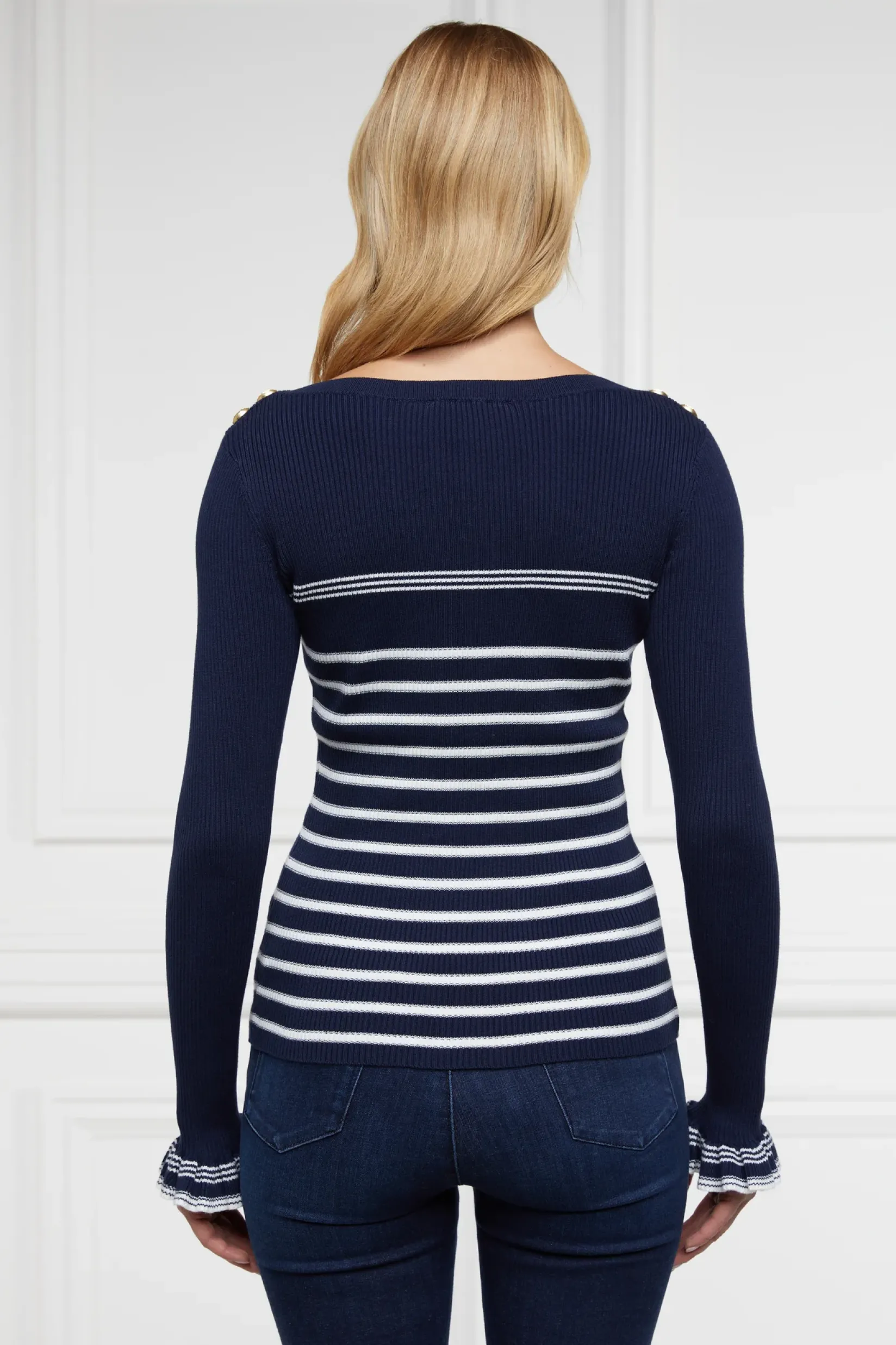 Holland Cooper Knitwear|Shop By Product-Bretton Boat Neck Knit Ink Navy